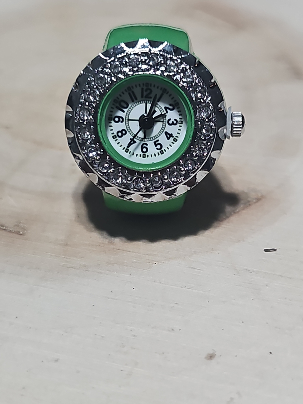 Green Crystal Accent Women's Ring Watch - Brand Unknown